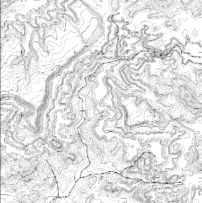 Painted Canyon - Aerial Photo and Contour Map Comparison
